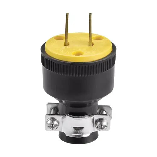 2PIN 15A 125V MALE PLUG RUBBER.
