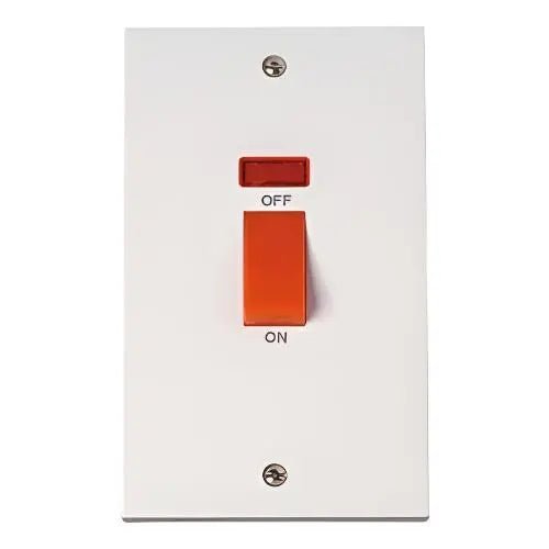 45A COOKER SWITCH W/ NEON 3X6 - GRAHAMS HARDWARE