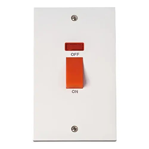 45A COOKER SWITCH W/ NEON 3X6.