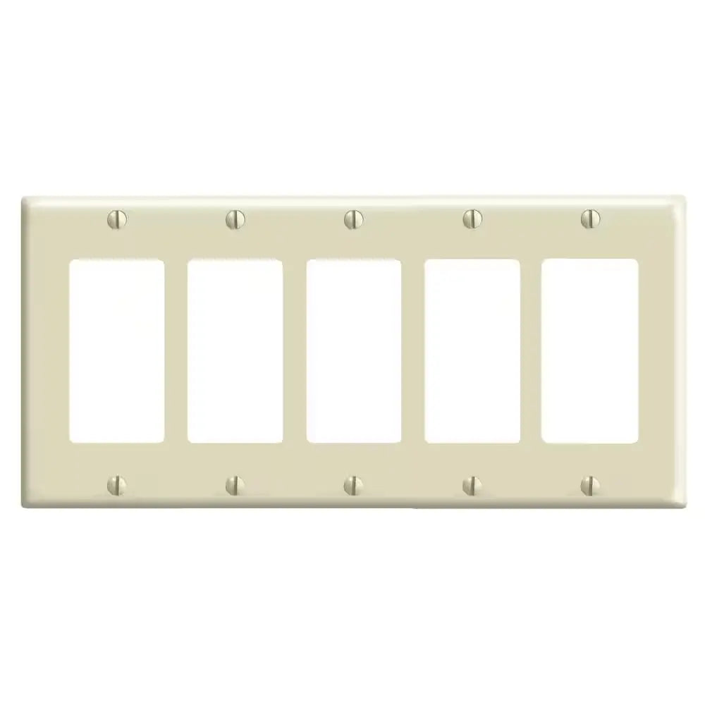 DECORA SWITCH COVER 5-GANG WHITE IVORY.