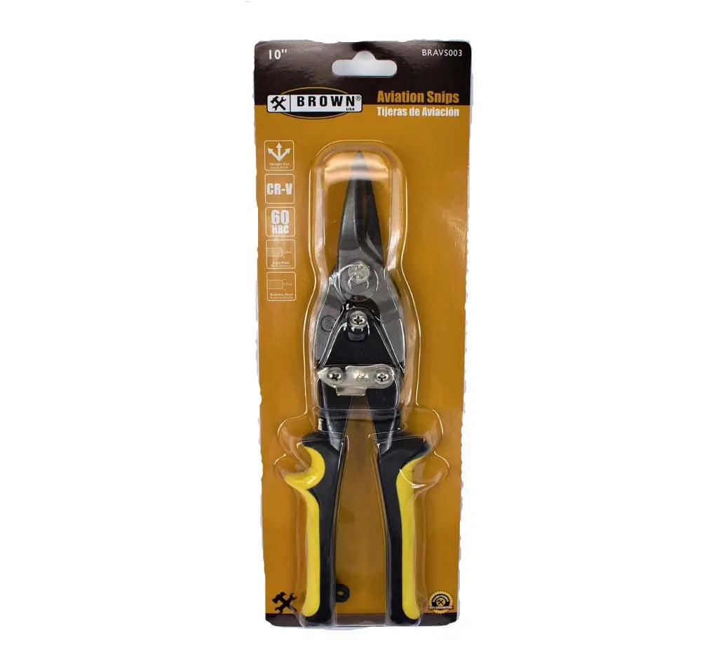 AVIATION SNIPS 10" STRAIGHT CUT BROWN.