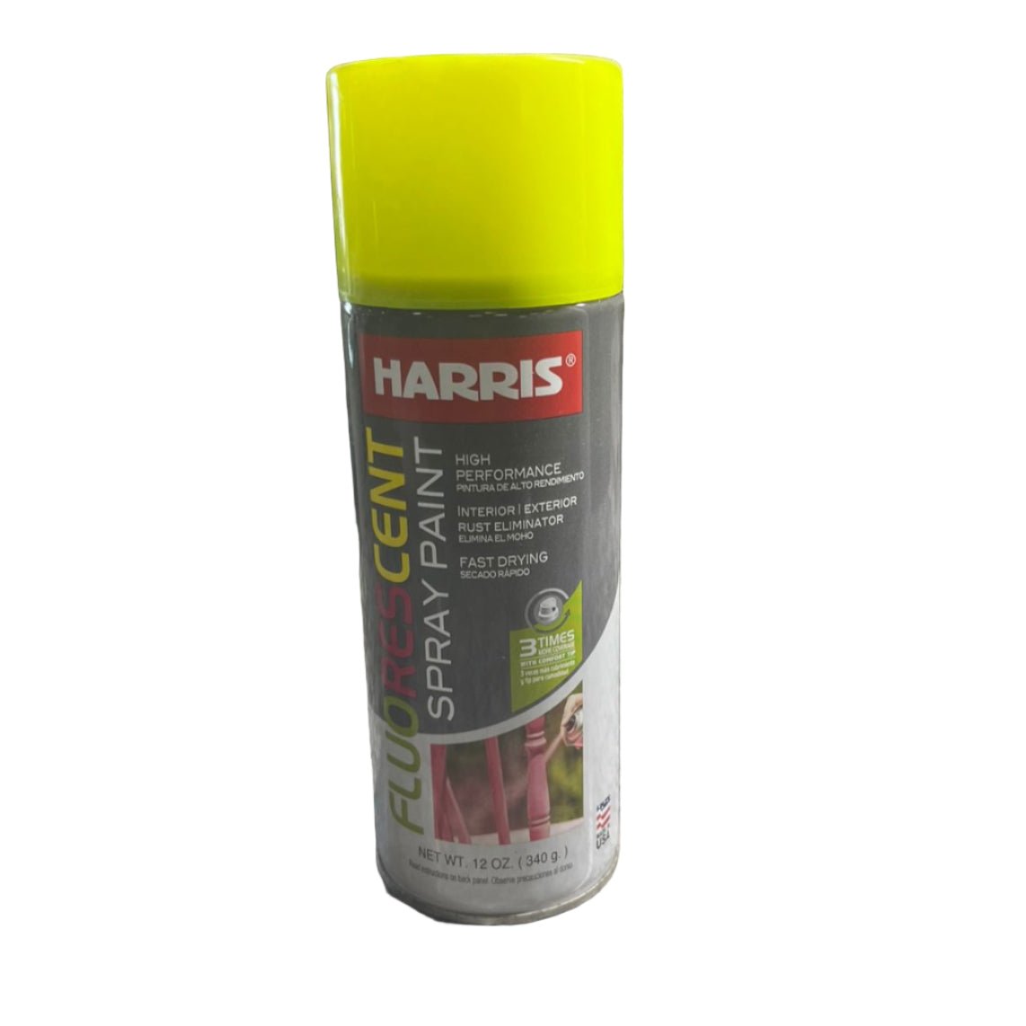 SPRAY PAINT HARRIS FLUORESCENT YELLOW - GRAHAMS HARDWARE