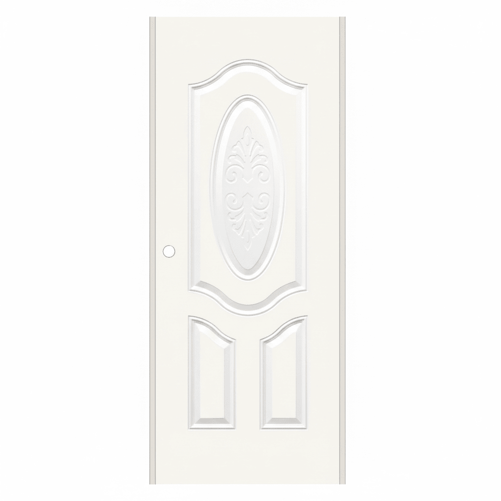 Steel Door White Oval 3 Panel 30x80 - GRAHAMS HARDWARE