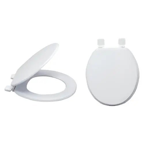 TOILET SEAT WOOD ROUND WHITE EZ-FLO - GRAHAMS HARDWARE