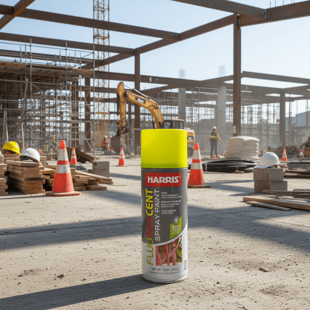 SPRAY PAINT HARRIS FLUORESCENT YELLOW - GRAHAMS HARDWARE