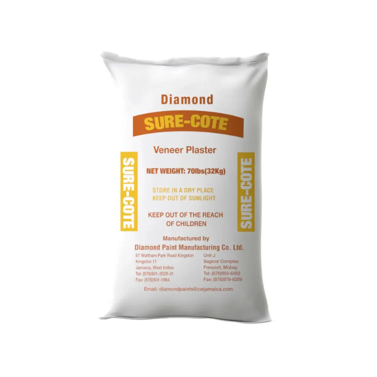 SURE COTE PLASTER 70 LBS WHITE BAG.