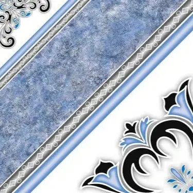 TILE PD35710 GEO BLUE 18X18".