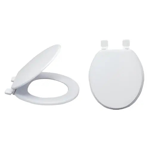 TOILET SEAT WOOD ROUND WHITE EZ-FLO.
