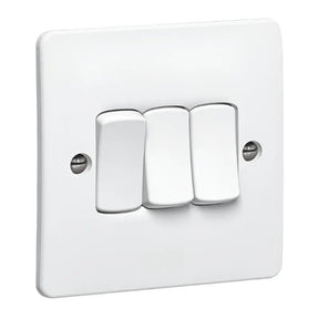 3 GANG 1 WAY PLATE SWITCH - GRAHAMS HARDWARE