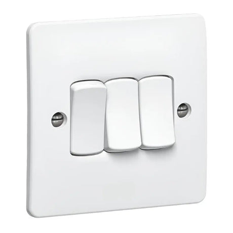 3 GANG 1 WAY PLATE SWITCH - GRAHAMS HARDWARE