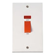 45A COOKER SWITCH W/ NEON 3X6 - GRAHAMS HARDWARE