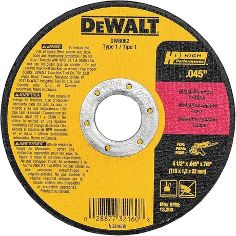 CUTTING DISC 4.5" DW8424 DEWALT - GRAHAMS HARDWARE