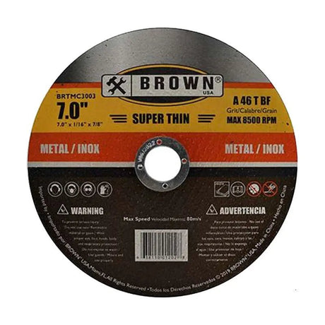 CUTTING DISC 7"  BROWN'S - GRAHAMS HARDWARE