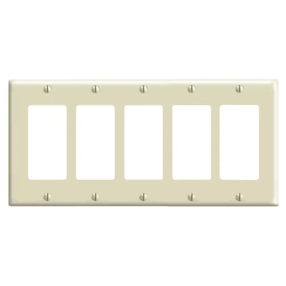 DECORA  SWITCH COVER 5-GANG WHITE IVORY - GRAHAMS HARDWARE