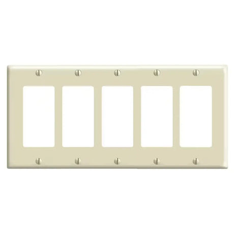 DECORA  SWITCH COVER 5-GANG WHITE IVORY - GRAHAMS HARDWARE