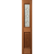 Mahogany Wood Door 1 Panel Diamond Brass Tempered Glass 14"x80" - GRAHAMS HARDWARE