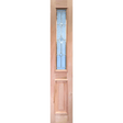 Poplar Wood Door 1 Panel Diamond Brass Tempered Glass 14"x80" - GRAHAMS HARDWARE