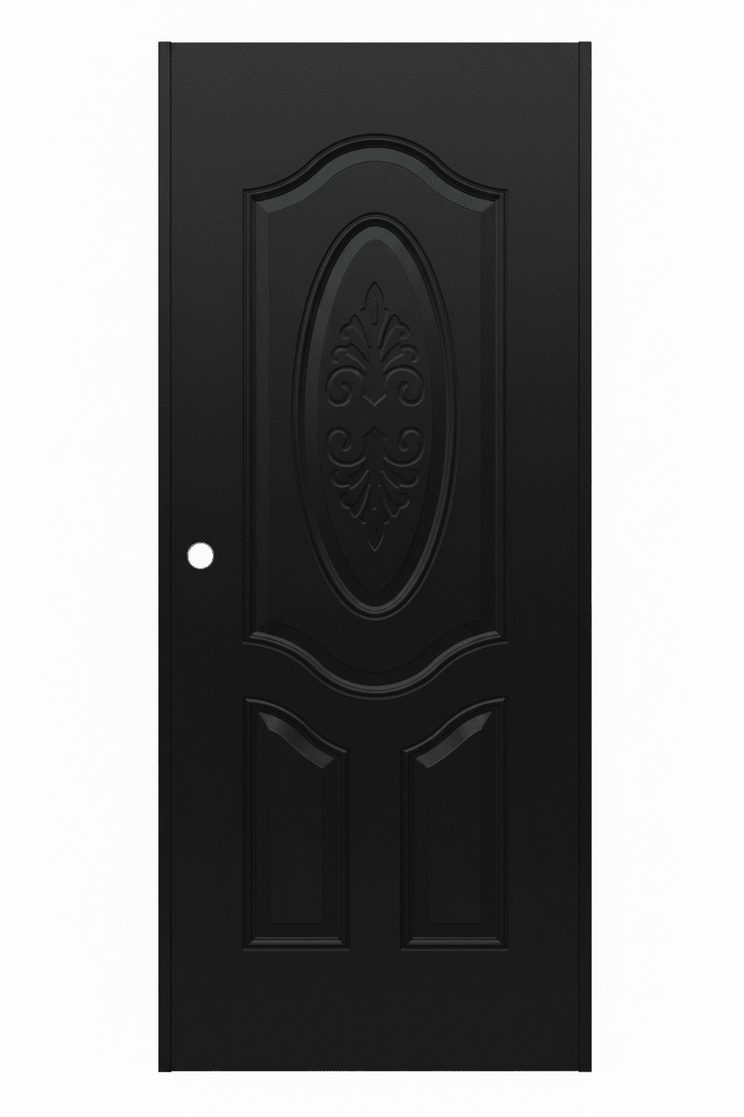 Steel Door Black Oval Panel 32x80 - GRAHAMS HARDWARE
