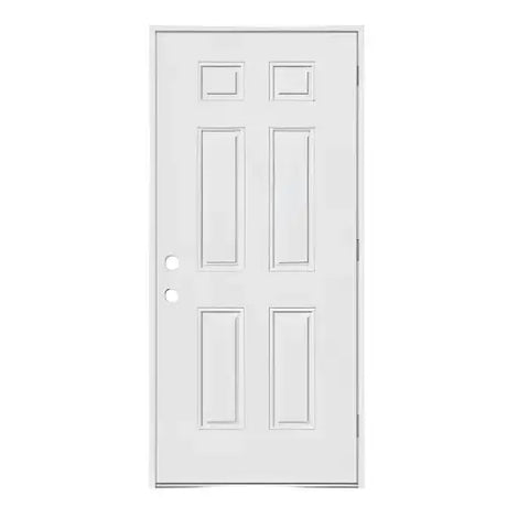 Steel Door White 6 Panel 32x80 - GRAHAMS HARDWARE