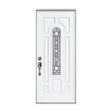 Steel Door White 8 Panel Diamond Gold Glass 36" x 80" - GRAHAMS HARDWARE