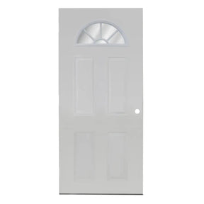 Steel Door White Cathedral Clear Glass 36" x 80" - GRAHAMS HARDWARE