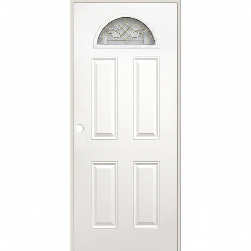 Steel Door White Cathedral Gold Glass 36" x 80" - GRAHAMS HARDWARE
