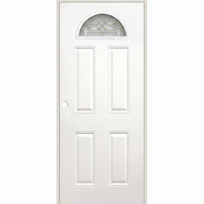 Steel Door White Cathedral Gold Glass 36" x 80" - GRAHAMS HARDWARE