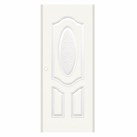 Steel Door White Oval 3 Panel 36x80 - GRAHAMS HARDWARE
