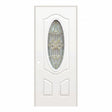 Steel Door White Oval Gold Glass 36" x 80" - GRAHAMS HARDWARE