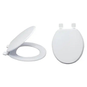 TOILET SEAT WOOD ROUND WHITE EZ-FLO - GRAHAMS HARDWARE