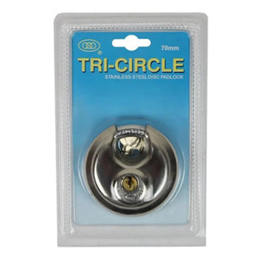 TRICIRCLE DISCUSS 70MM PADLOCK - GRAHAMS HARDWARE