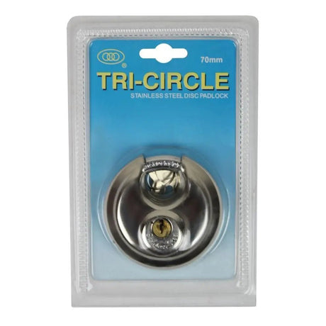 TRICIRCLE DISCUSS 70MM PADLOCK - GRAHAMS HARDWARE
