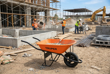 Truper 4.5 cu/ft Orange Wheelbarrow - GRAHAMS HARDWARE