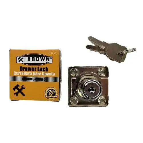 CP DRAWER LOCK 20MM BROWNS
