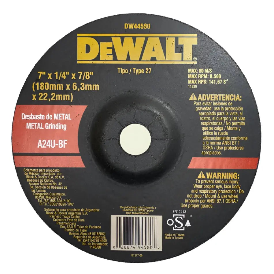 DEWALT GRINDING DISC 7"x1/4"x7/8