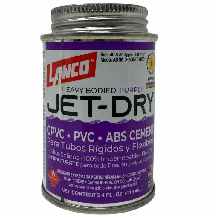 LANCO JET DRY PVC CEMENT 4oz