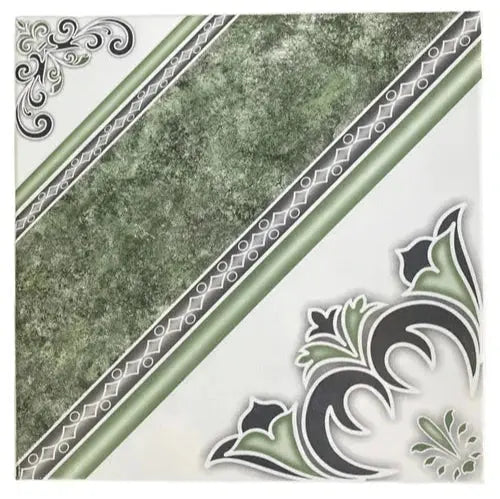 TILE PD35720 GEO GREEN 18X18"